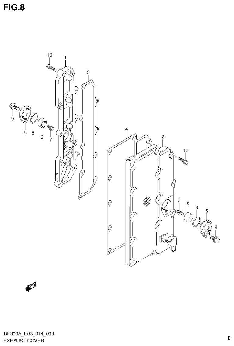 Suzuki DF250AP EXHAUST COVER parts diagram
